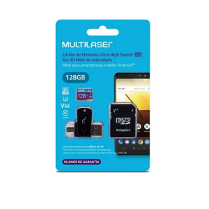 MicroSD Cartão de Memória - 128GB - Multilaser