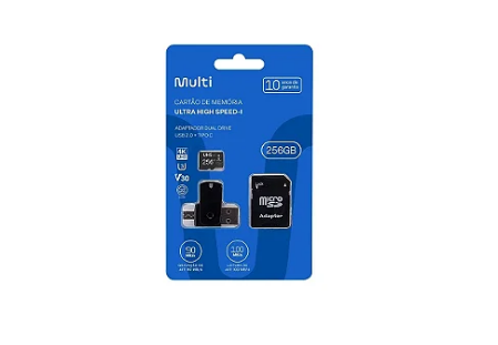 MicroSD Cartão de Memória - 256GB - Multilaser