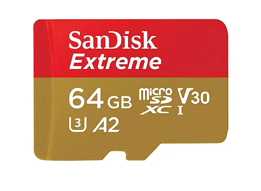 MicroSD Cartão de Memória - 64GB - SanDisk Extreme- GA3LRYRPU