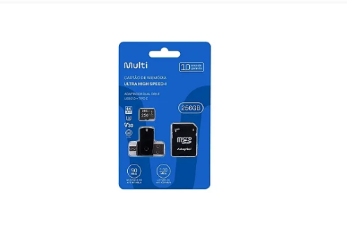 MicroSD Cartão de Memória - 256GB - Multilaser