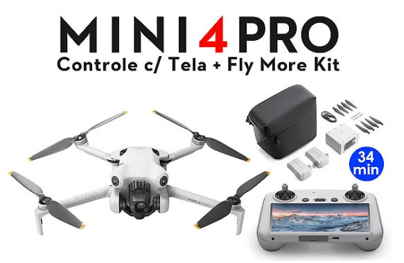 Drone DJI Mini 4 Pro Fly More Combo (Com tela) BR - DJI043