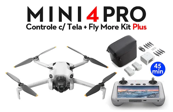 Drone DJI Mini 4 Pro Fly More Combo PLUS (Com tela) BR - DJI044