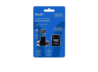 MicroSD Cartão de Memória - 256GB - Multilaser